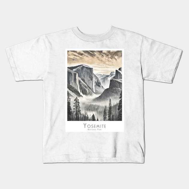 Majestic Yosemite National Park in California USA Kids T-Shirt by POD24